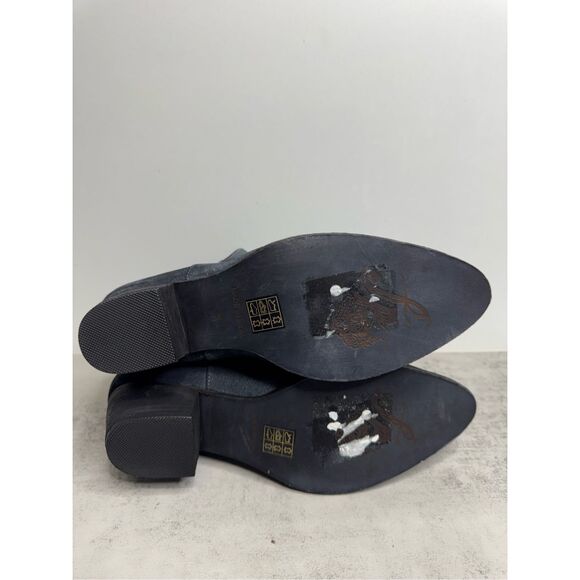 Free People Boots Size 9 V Black Suede Leather Ankle Booties Size 39EU Western - Picture 10 of 10